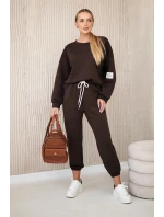 Viskózový komplet teplákové + kalhoty hnědý Viskózový komplet teplákové + kalhoty hnědý