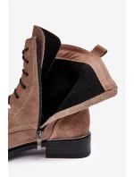 Pohodlné semišové zateplené boty světle hnědé Lemar model 21637637 - Boto