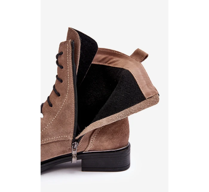 Pohodlné semišové zateplené boty světle hnědé Lemar model 21637637 - Boto