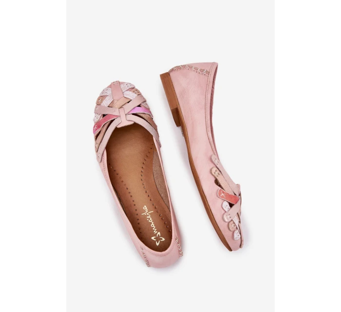Dámské Kožené Baleríny Maciejka 01358-51 Růžové