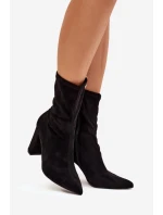 Dámské kotníkové boty na podpatku s proševy černé Rosivelle Dámské kotníkové boty na podpatku s proševy černé Rosivelle