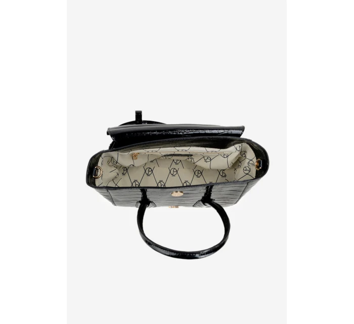 Malá kabelka kufřík s reliéfním vzorem NOBO BAG5800-M20 Černá