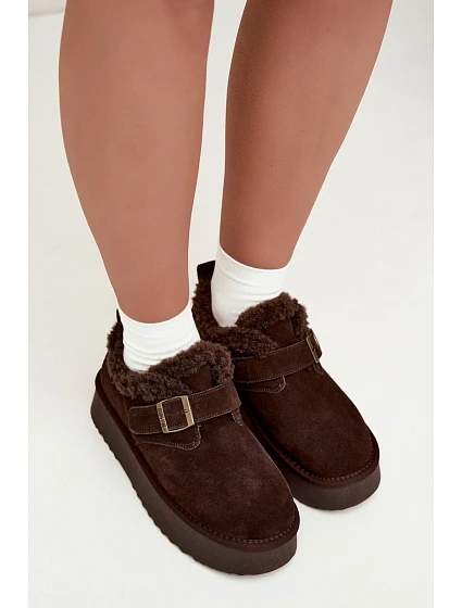 Kožené semišové sněhule na platformě Big Star model 22539753 Hnědé - Big Star Shoes Kožené semišové sněhule na platformě Big Star model 22539753 Hnědé - Big Star Shoes