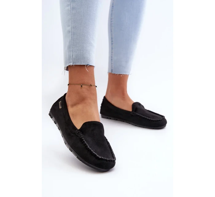 Dámské mokasíny vyrobené z Eco Suede Black Amrutia Dámské mokasíny vyrobené z Eco Suede Black Amrutia