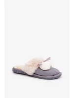 Dámské Pantofle S Kožešinou Šedé Nartani