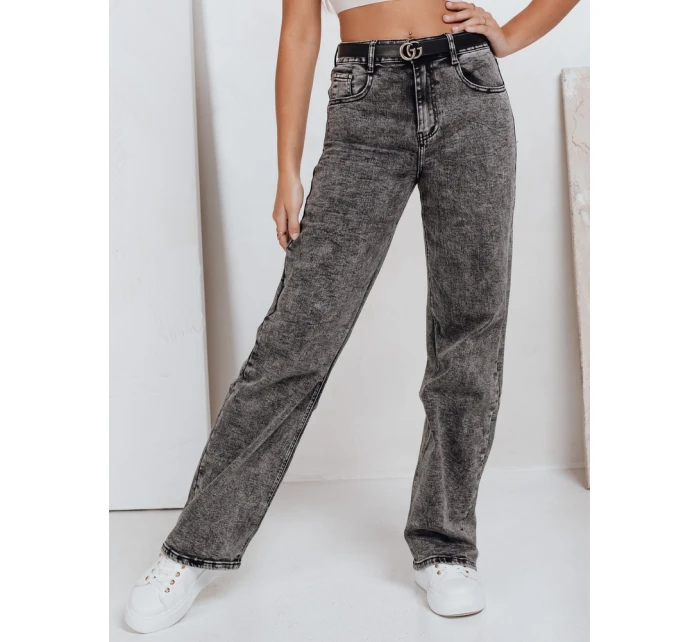 Dámské široké džíny černé FashionStreet UY2747