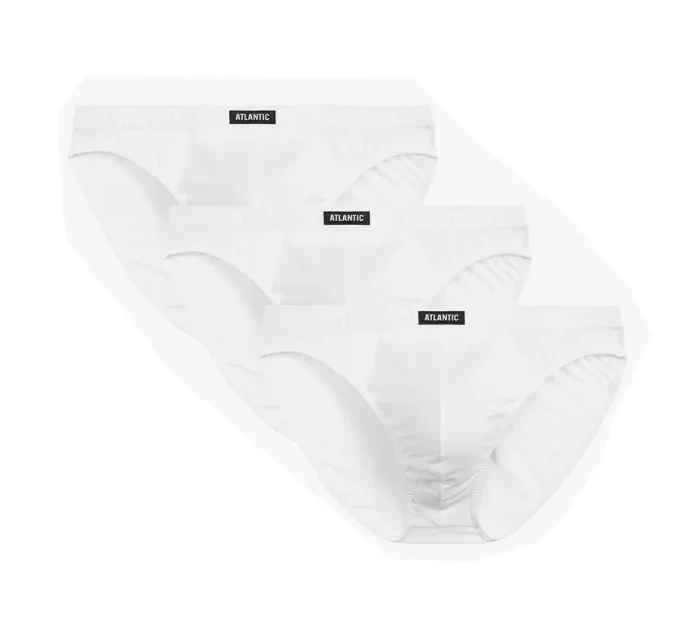 Pánské slipy 3 pack 322 white - Atlantic
