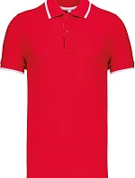 Kariban K 245 Pánské kontrastní piqué polo 20.K245 red/white/navy