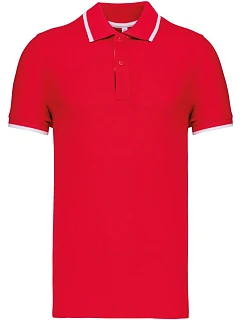 Kariban K 245 Pánské kontrastní piqué polo 20.K245 red/white/navy