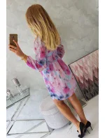 Vzdušné šaty s květinovým motivem modré Vzdušné šaty s květinovým motivem modré