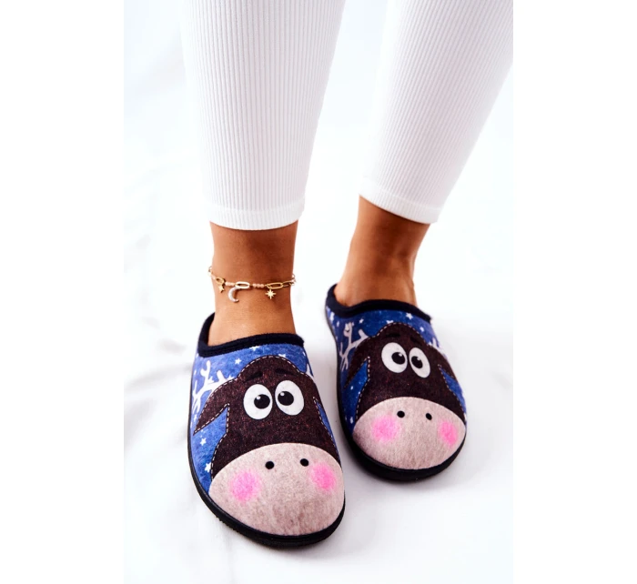 Hřejivé pantofle Model Modré model 21570624 - Boto