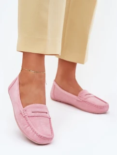 Dámské semišové mokasíny světle růžové model 21625549 - Boto