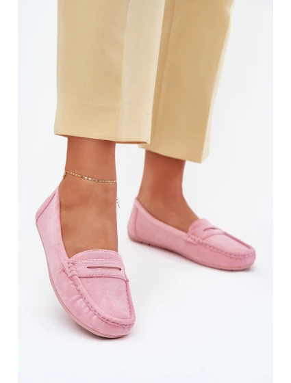 Dámské semišové mokasíny světle růžové model 21625549 - Boto