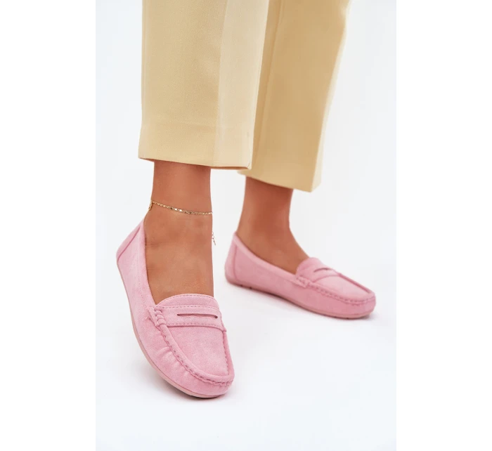 Dámské semišové mokasíny světle růžové model 21625549 - Boto