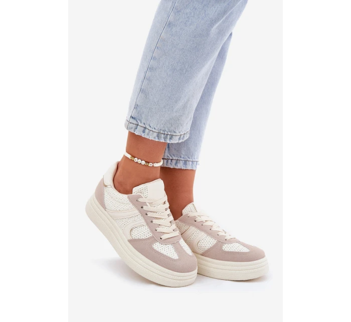 Dámské Tenisky Na Platformě Béžové model 21688256 - Boto Dámské Tenisky Na Platformě Béžové model 21688256 - Boto