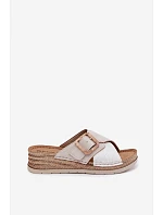 Dámské nazouváky na platformě s ozdobnou sponou Inblu RV000012 Světle béžové