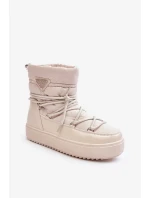 Dámské boty do sněhu na platformě se šněrováním v béžové barvě Dámské boty do sněhu na platformě se šněrováním v béžové barvě