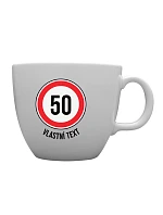 Personalizovaný MEGA XXL keramický hrnek 1 000 ml - narozeninová dopravní značka Personalizovaný MEGA XXL keramický hrnek 1 000 ml - narozeninová dopravní značka