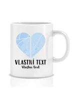 Personalizovaný klasický bílý keramický hrníček - dvě mapy jako srdce