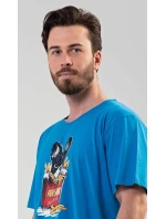 Pánská noční košile Bulldog modrá - Vienetta