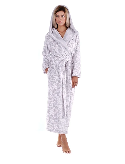 Dámský župan Flora s kapucí 3956 9103 dove grey - Vestis Dámský župan Flora s kapucí 3956 9103 dove grey - Vestis