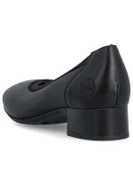 Dámské kožené lodičky na nízkém podpatku černé Rieker 43452-00