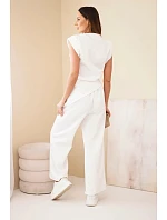 Komplet asymetrická halenka + kalhoty ecru Komplet asymetrická halenka + kalhoty ecru