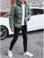 Pánská prošívaná zimní bunda s kapucí šedá FashionStreet TX5061