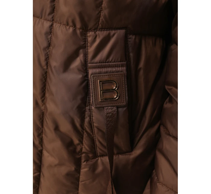 Dámská prošívaná bunda s kapucí hnědá FashionStreet TY5590