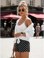 Dámské letní bavlněné kraťasy s černými puntíky FashionStreet SY0544