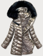 Zlatá dámská metalická zimní bunda (5M778-403)