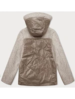 Volná bunda s odepínací kapucí Vaston camel-melange (SJ218-036#) Volná bunda s odepínací kapucí Vaston camel-melange (SJ218-036#)