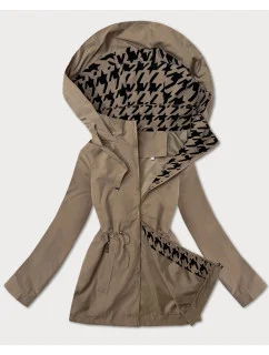 Tenká béžová dámská bunda s ozdobnou podšívkou model 21001846 - J.STYLE