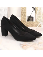 Sergio Leone W SK403A černé semišové lodičky na jehlovém podpatku