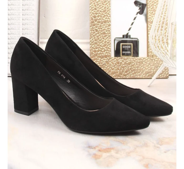 Sergio Leone W SK403A černé semišové lodičky na jehlovém podpatku