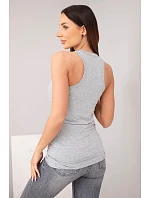 Dámská tílko z bavlny s kulatým výstřihem šedá