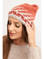 Dámská zimní čepice vlněná s krystaly a vzorem model 21859363 mocca - K-Fashion