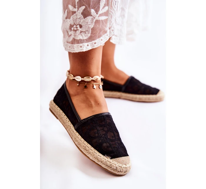 Klasické dámské espadrilky prolamované Černá model 21588437 - S.Barski Klasické dámské espadrilky prolamované Černá model 21588437 - S.Barski