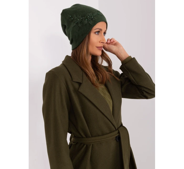 Czapka AT CZ model 18985159 ciemny zielony - FPrice