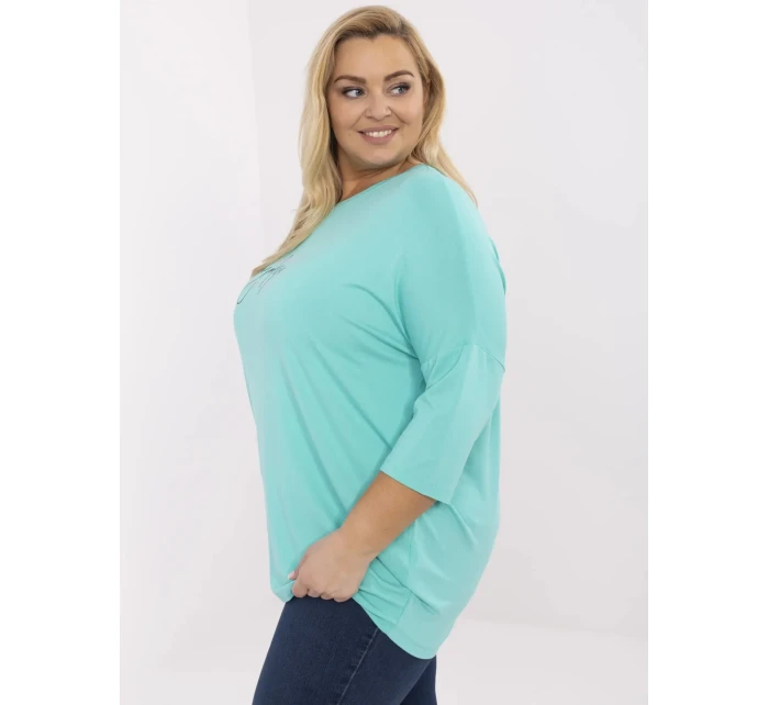 Bluzka RV BZ model 21072619 turkusowy - FPrice Bluzka RV BZ model 21072619 turkusowy - FPrice