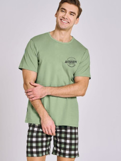 Pánské pyžamo model 19652009 zelené s nápisem - Taro