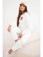 Dámská souprava model 21921204 s výřezem ve tvaru srdce ecru - K-Fashion