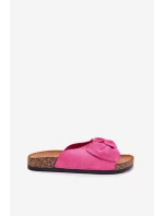 Dámské Sandály Na Korkové Podešvi S Mašlí Fuchsie model 21701455 - Boto Dámské Sandály Na Korkové Podešvi S Mašlí Fuchsie model 21701455 - Boto