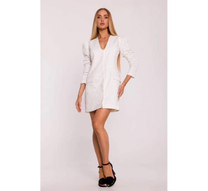 M881 Žakárové blejzrové šaty - krémové M881 Žakárové blejzrové šaty - krémové