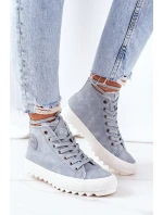 Dámské zateplené tenisky Big Star – světle modré