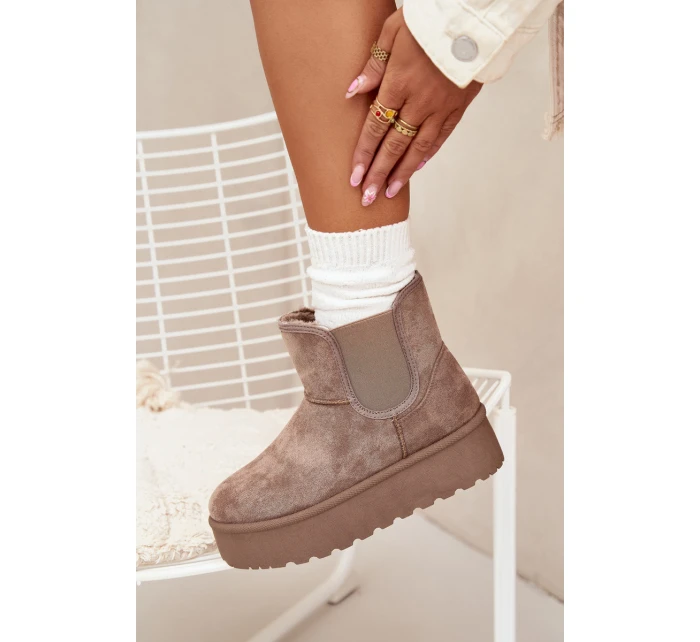 Dámské sněhule s elastickou vsadkou Kiora – khaki Dámské sněhule s elastickou vsadkou Kiora – khaki