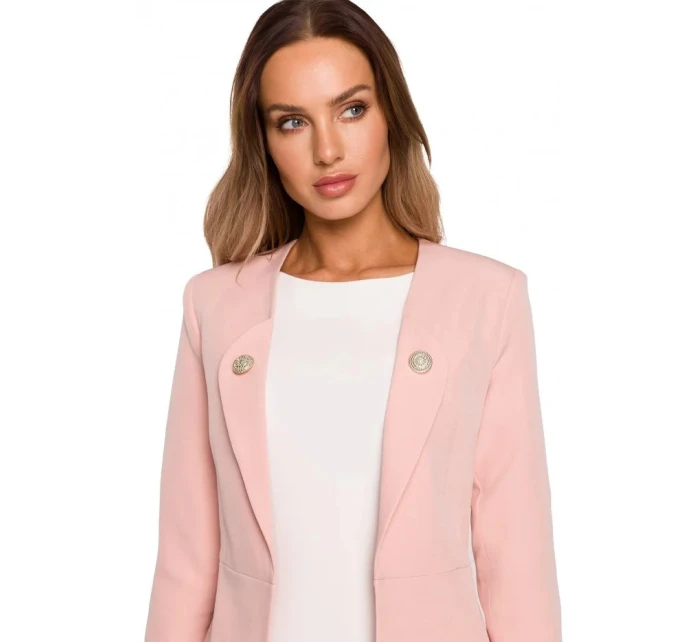 Dámské sako M665 pudrově růžové - Moe