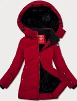 Dámská zimní bunda s odepínací kapucí LHD vínová (LHD-24577)