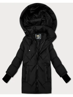 Černá prošívaná bunda pro přechodné období s odepínací kapucí Libland (LD-7749)