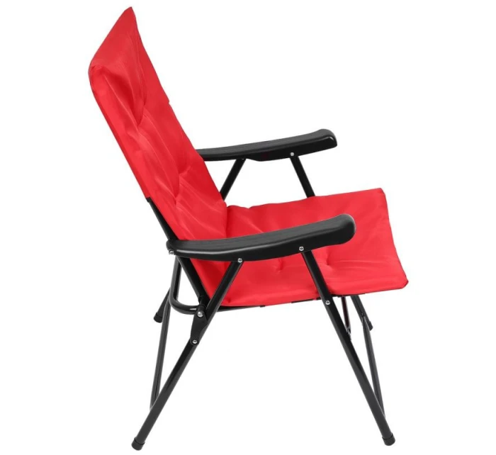 SKLÁDACÍ ZAHRADNÍ ŽIDLE 59X66X45/90CM S POLŠTÁŘEM ČERVENÁ